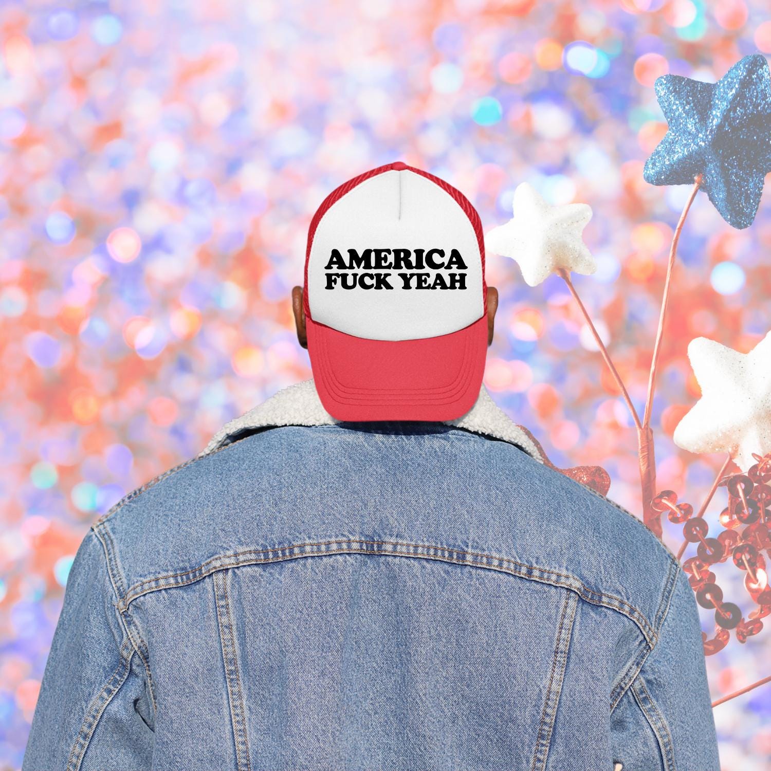 America Fuck Yeah Custom Trucker Hat