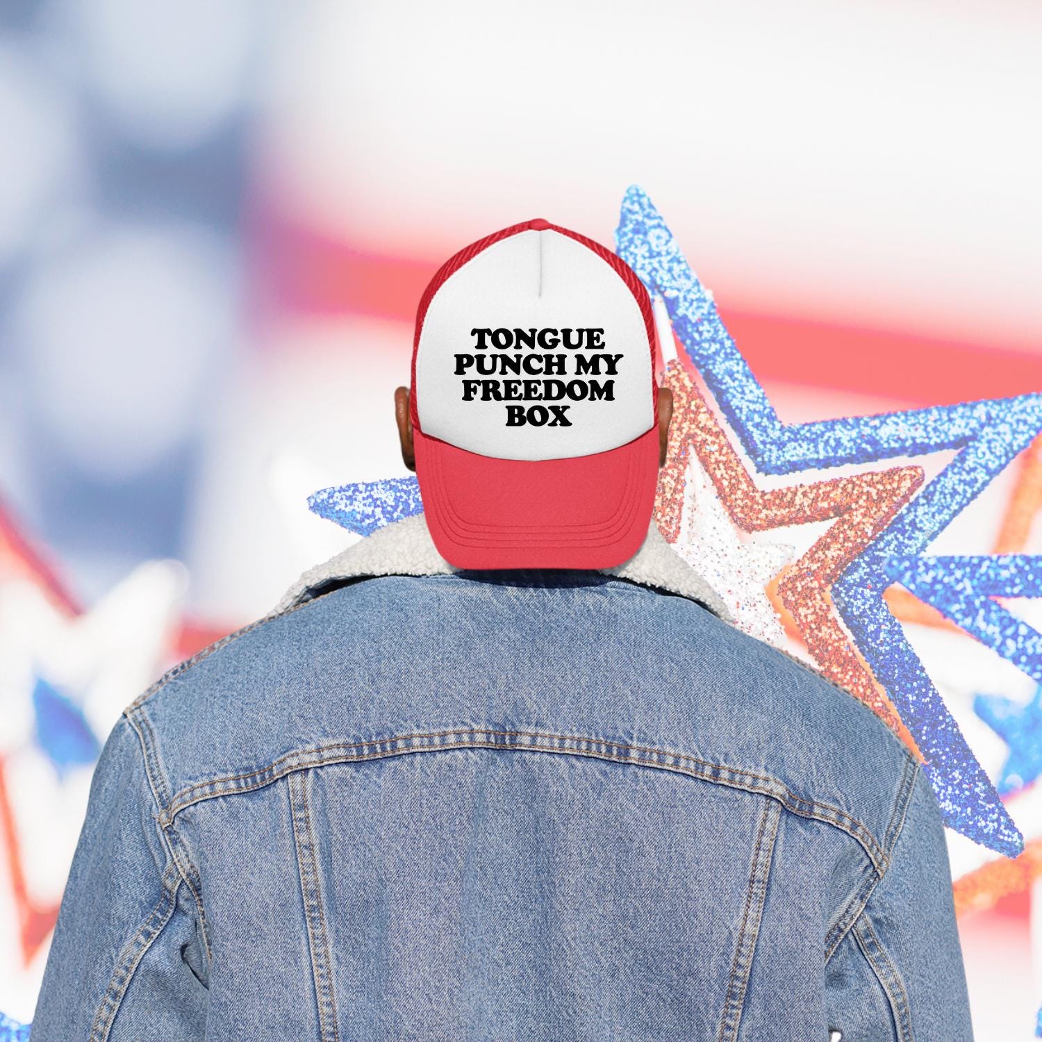 Tongue Punch My Freedom Box Custom Trucker Hat