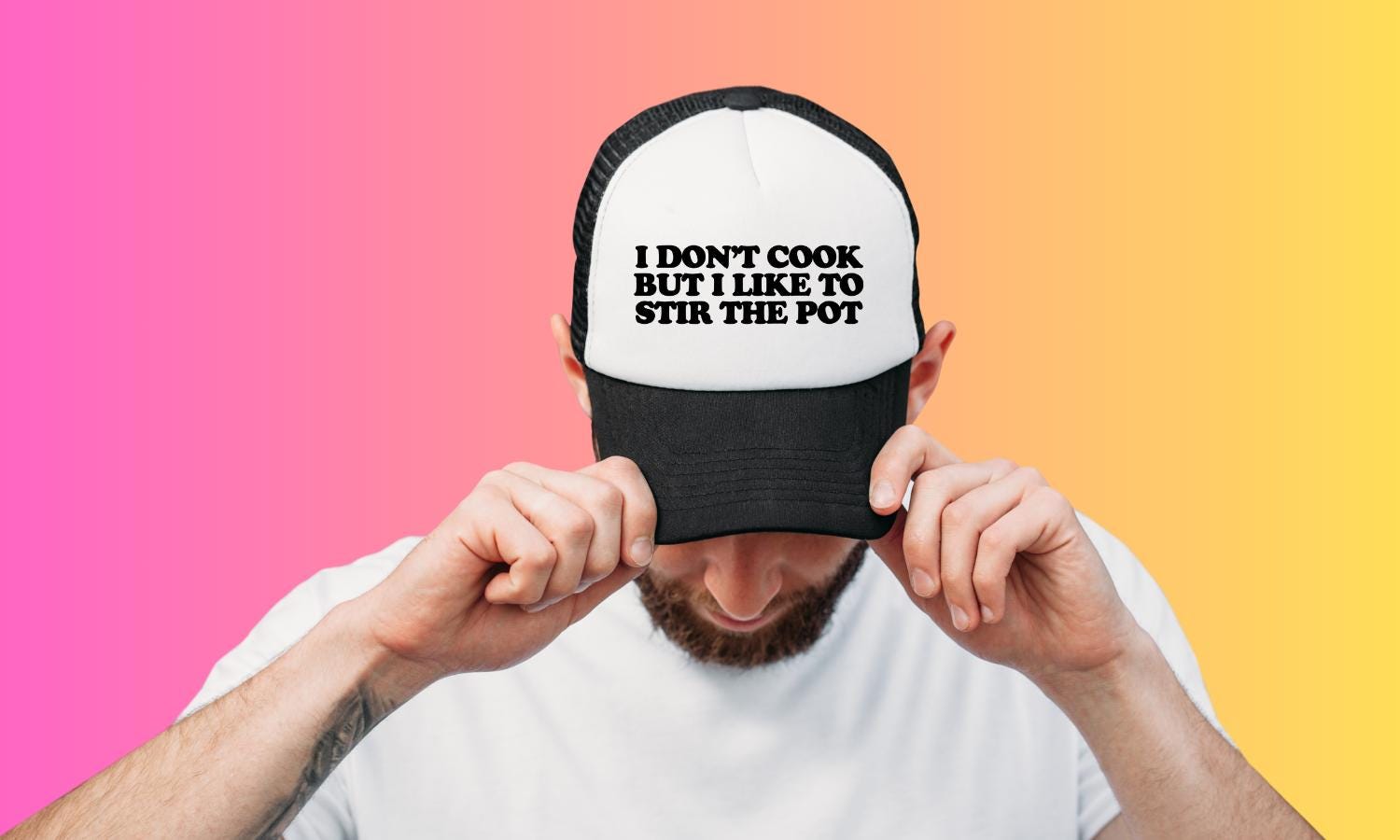 I Don't Cook But I Like To Stir the Pot Custom Trucker Hat