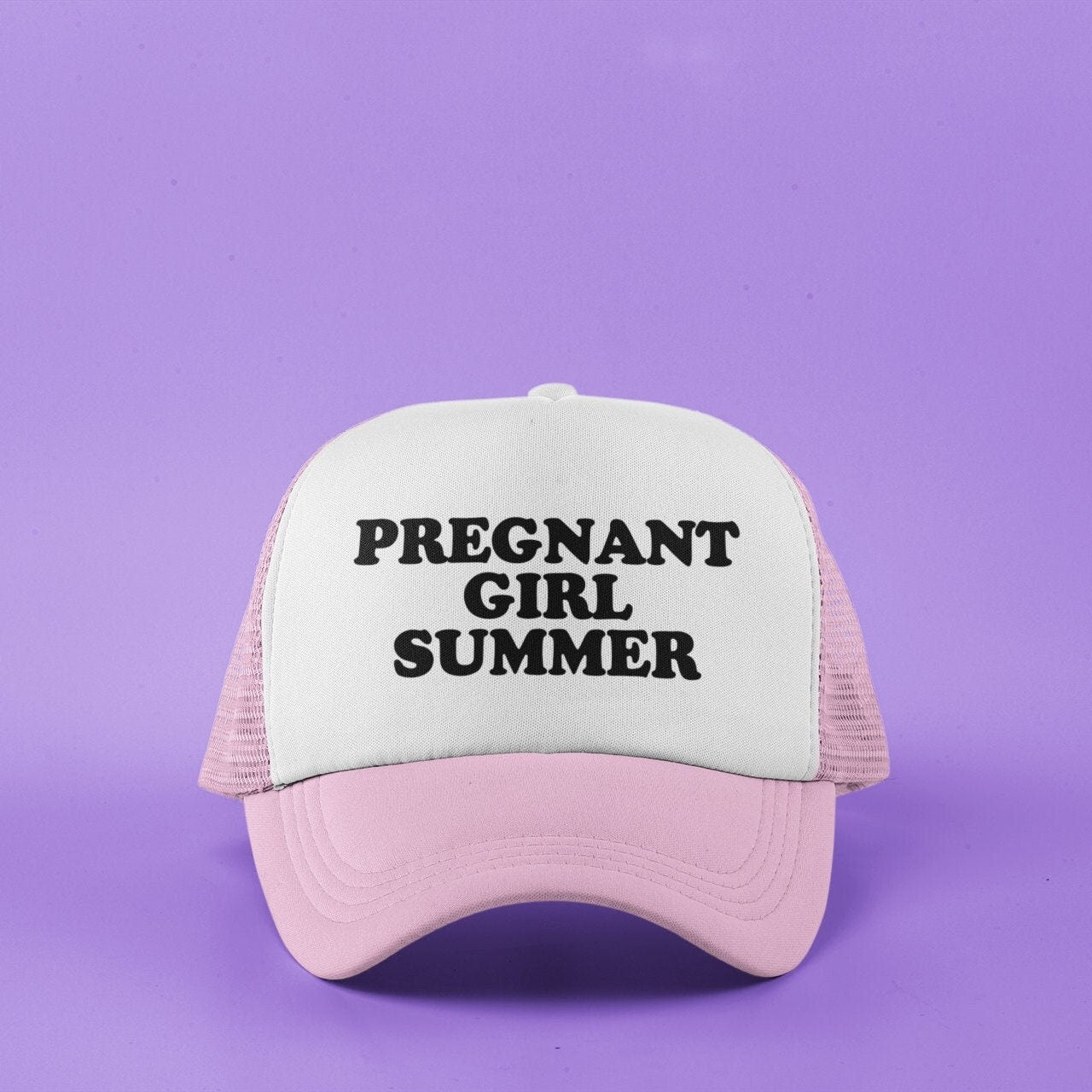 Pregnant Girl Summer Custom Trucker Hat
