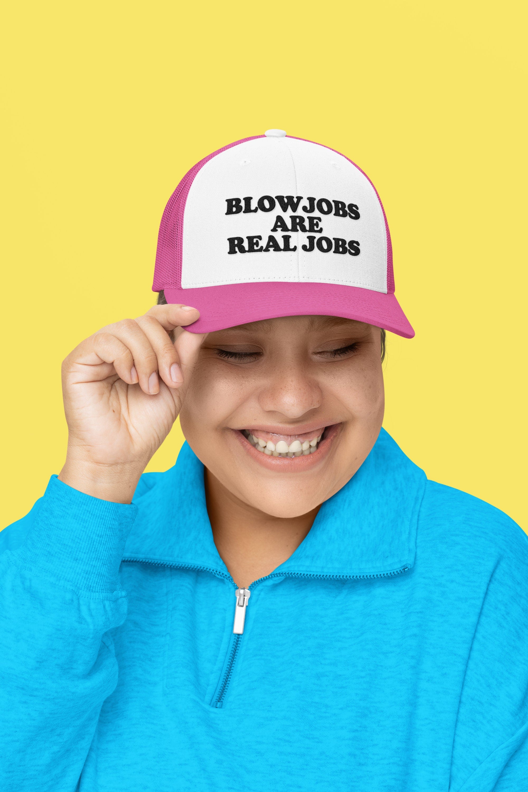 Blowjobs Are Real Jobs Custom Trucker Hat