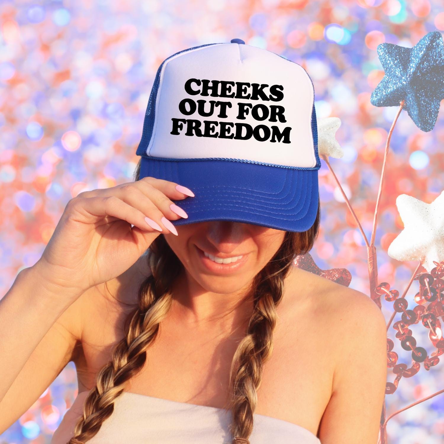 Cheeks Out For Freedom Custom Trucker Hat
