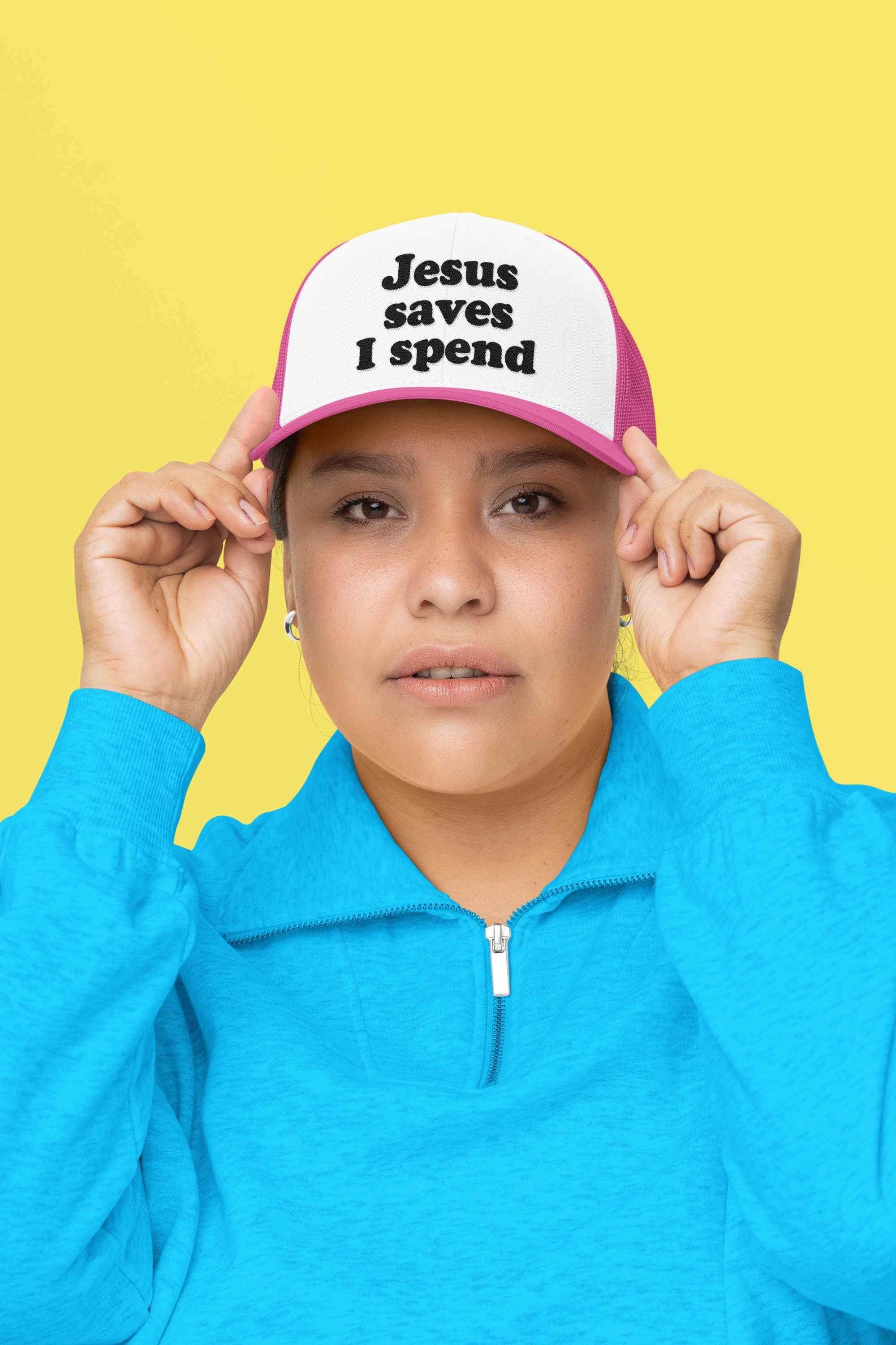 Jesus Saves I Spend Custom Trucker Hat