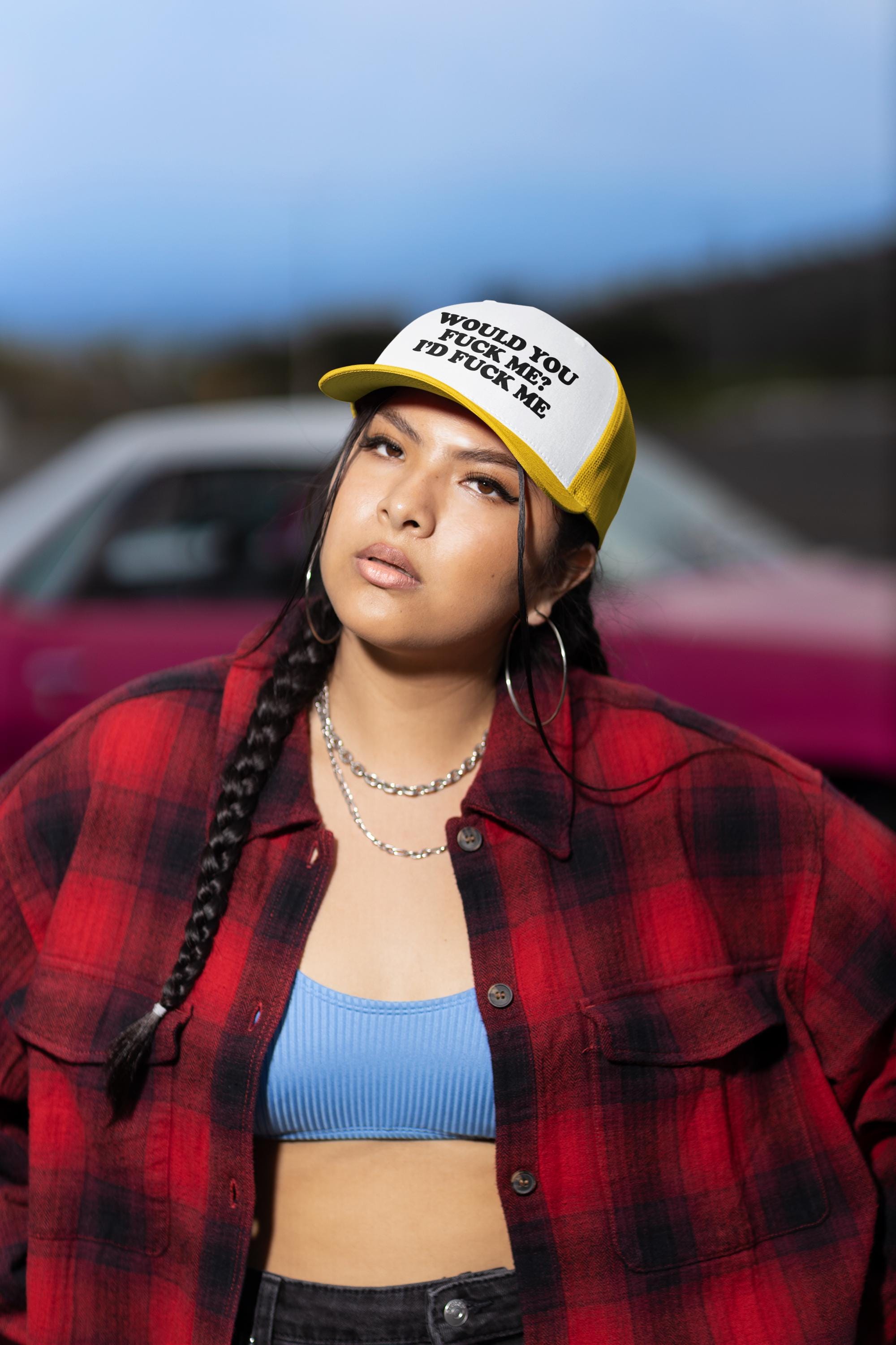 Would You Fuck Me? I'd Fuck Me Custom Trucker Hat